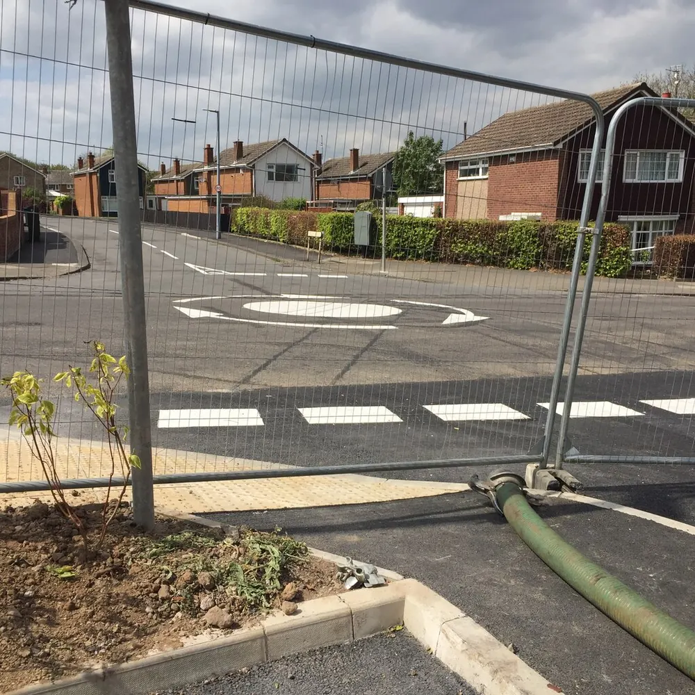 New mini-roundabout looking towards Hesleden Avenue, Kader, Middlesbrough